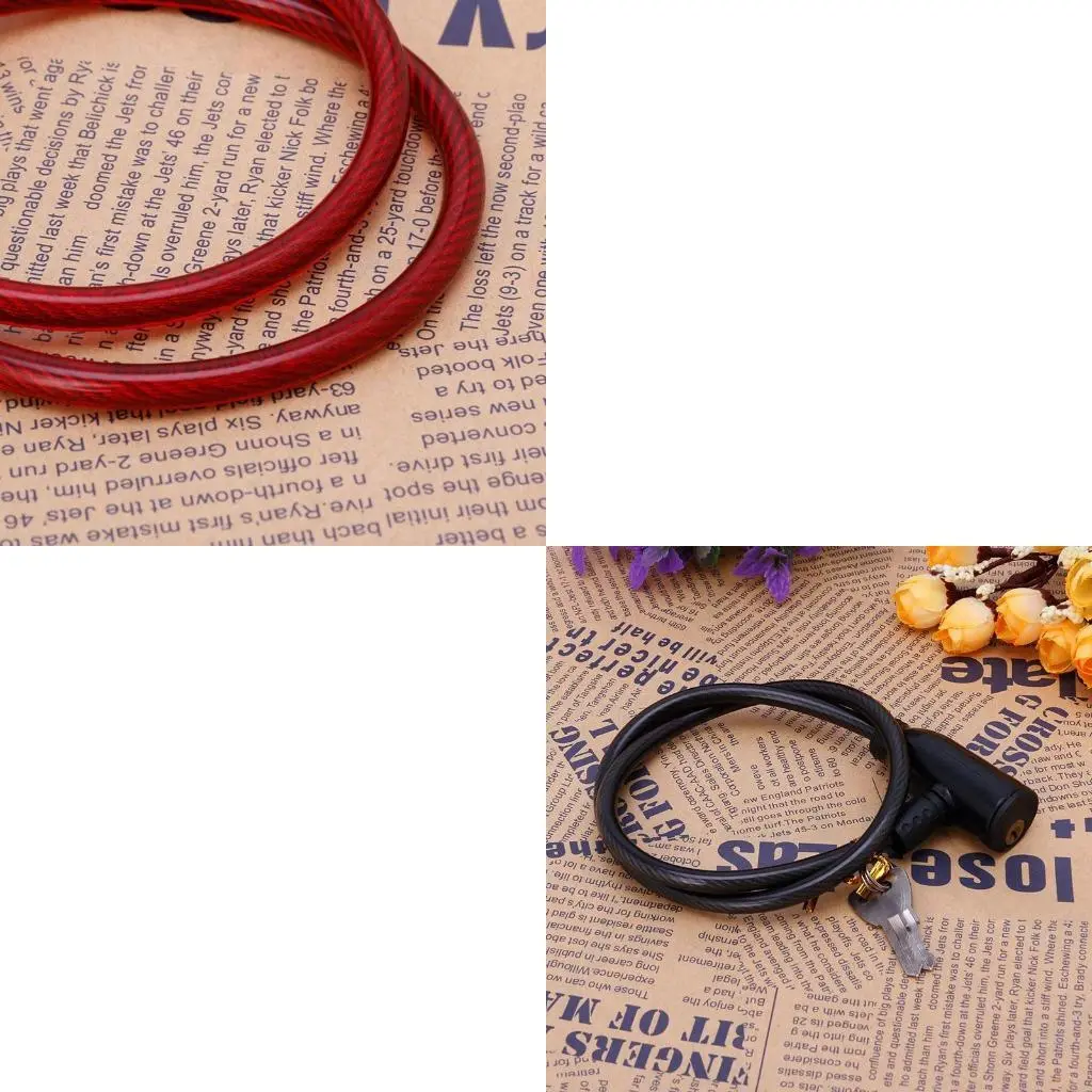 8x640MM Cycling Cable Anti-Theft Bike Scooter Safety Lock With 2 Keys