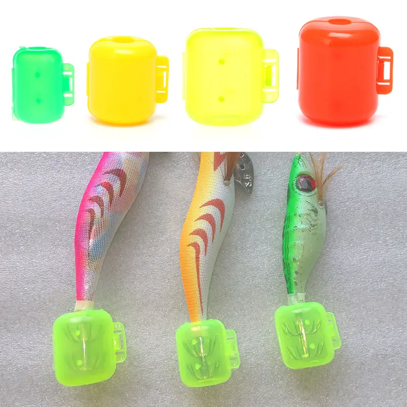 10pcs Wood Shrimp Hook Hat Cover Squid Hook Box Protect Fishing Tackle Umbrella Hooks Protective Case Storage Cover Protector