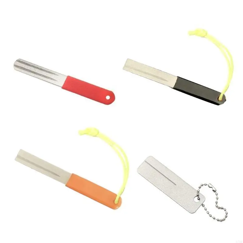 Fine Grit Fishing Hook Sharpener Diamond Fishing Hook File with Keychain