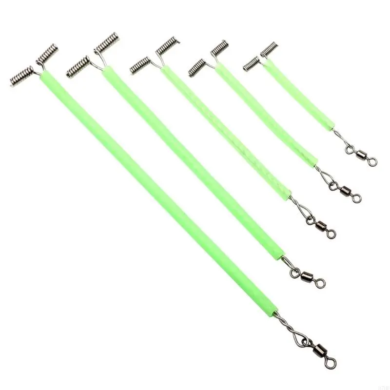 20Pcs Stainless Fishing Lures Wire Leader with & Luminous Glow Beads Fishing Rigs Leaders Fishing Line Tackle