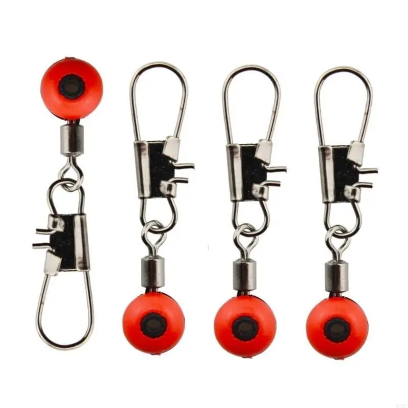 50Pcs Fishing Space Bean Clip Connector Stainless Steel Fishing with Interlock for Rigging Float Positioning