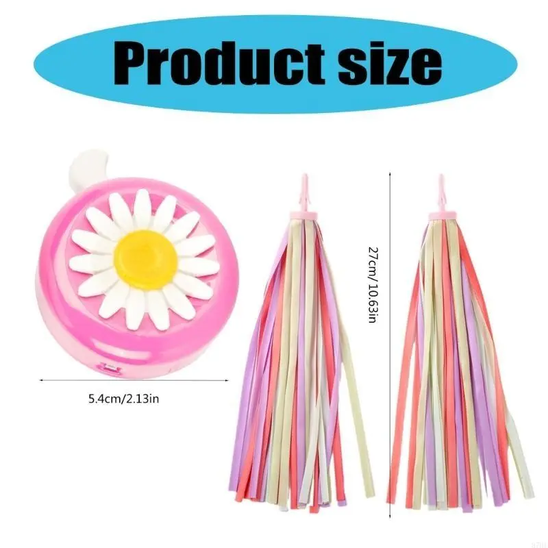 Children Bikes Handlebars Bells with Colorful Streamers Kids Bikes Bells Bicycles Grip Ribbon Cyclings Accessories