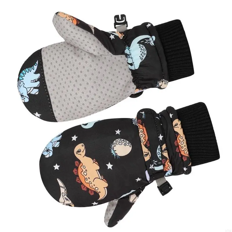Winter Ski Mittens Thicken Warm Fleece Gloves Toddler Mittens for Kids 2-4 Years