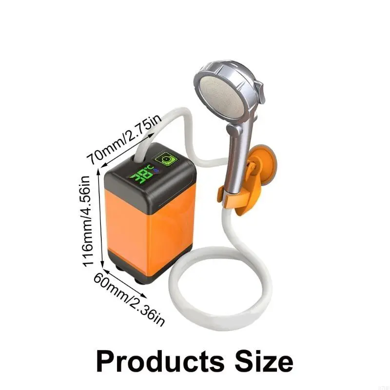 Portable Camping Shower USB Rechargeable Outdoor Shower Head Sprayer for Camping, Hiking, Travel, Car Washing