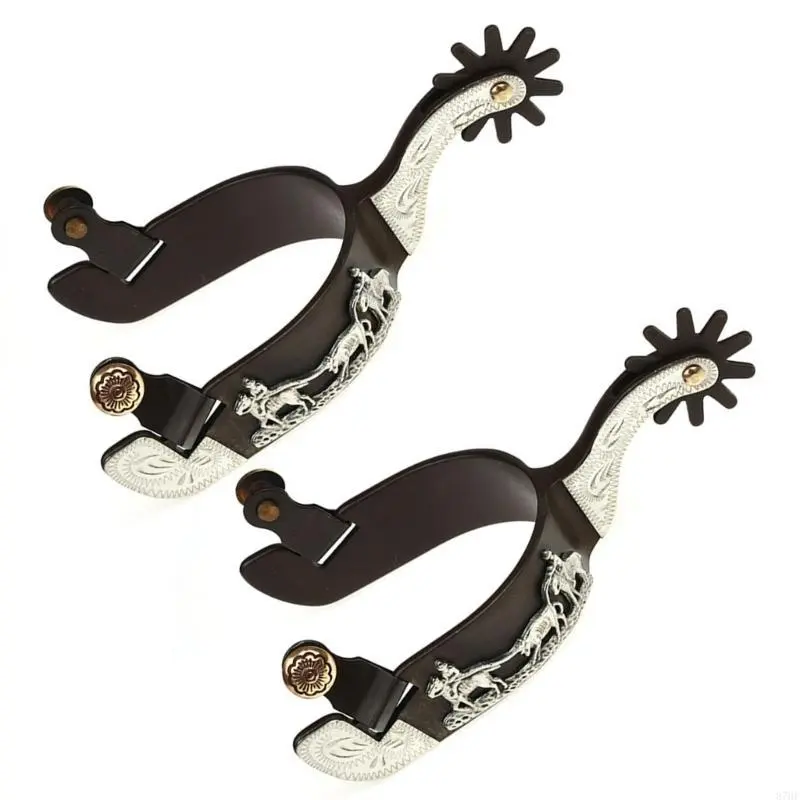 Mild Steel Horse Spur Western Cowboy Spur Mens Roping Spur with Gear Boot Decoration Horse Riding Accessories Enduring