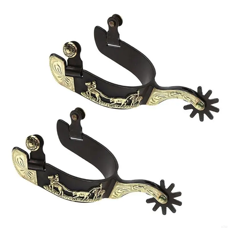 Mild Steel Horse Spur Western Cowboy Spur Mens Roping Spur with Gear Boot Decoration Horse Riding Accessories Enduring