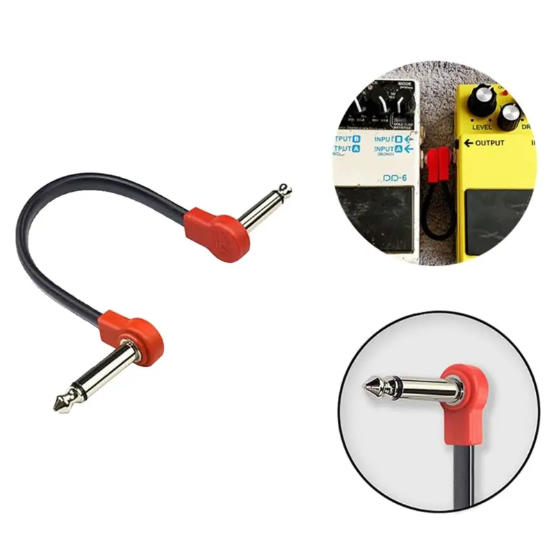 10/15/20/30/50cm Electric Guitar Effect Pedal Patch Cable Cord Low Noise Shielded Audio Cable Leads 1/4 Right Angle Patch