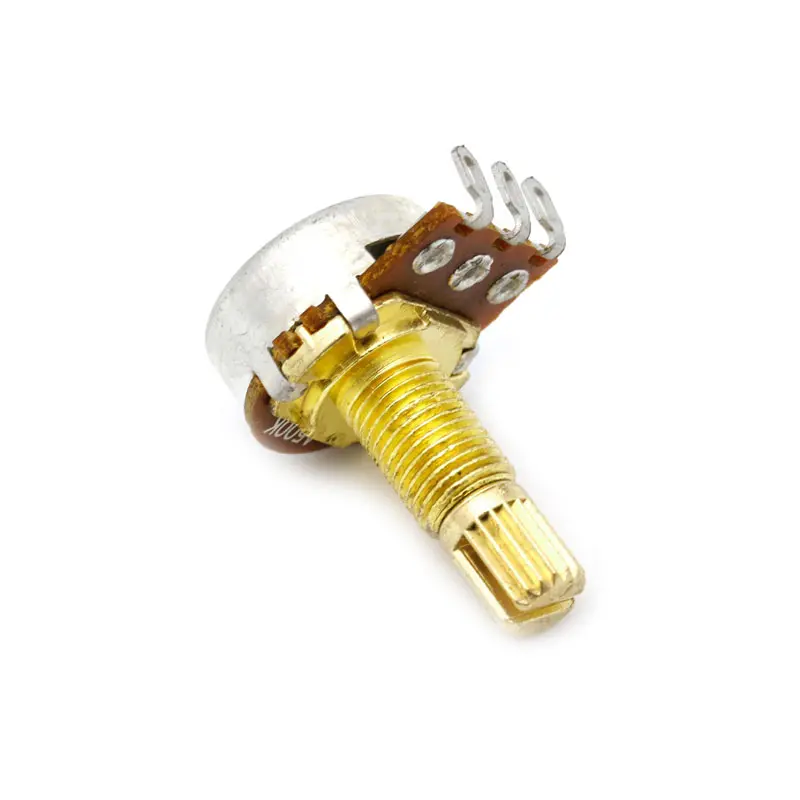5pcs A500K Potentiometer Splined Small Pot Electric Guitar Bass Effect Amp Tone Volume 15mm Shaft Parts