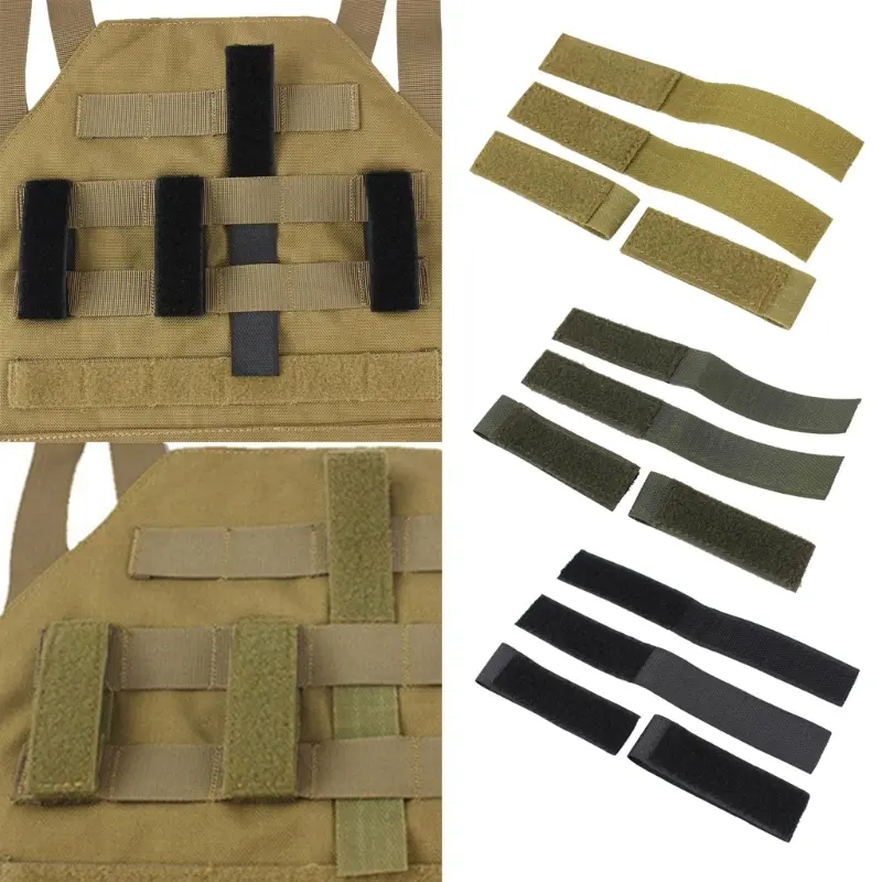 4PCS/SET Tactical Molle Strip Adapter Vest Backpack Patch Panel Hook&Loop Converter Ribbon Strip For Attching ID Patches