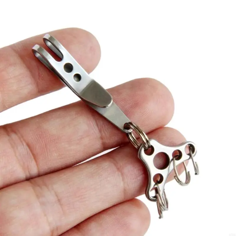 Stainless Steel Suspension Pocket Clip Key Holder with Keychain Belt Clip