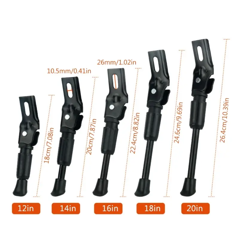 Bike Kickstand, 12/14/16/18/20In Kid Bicycles Kickstand Bike Stand Single Stand Rear Mount Bikes Support Rack