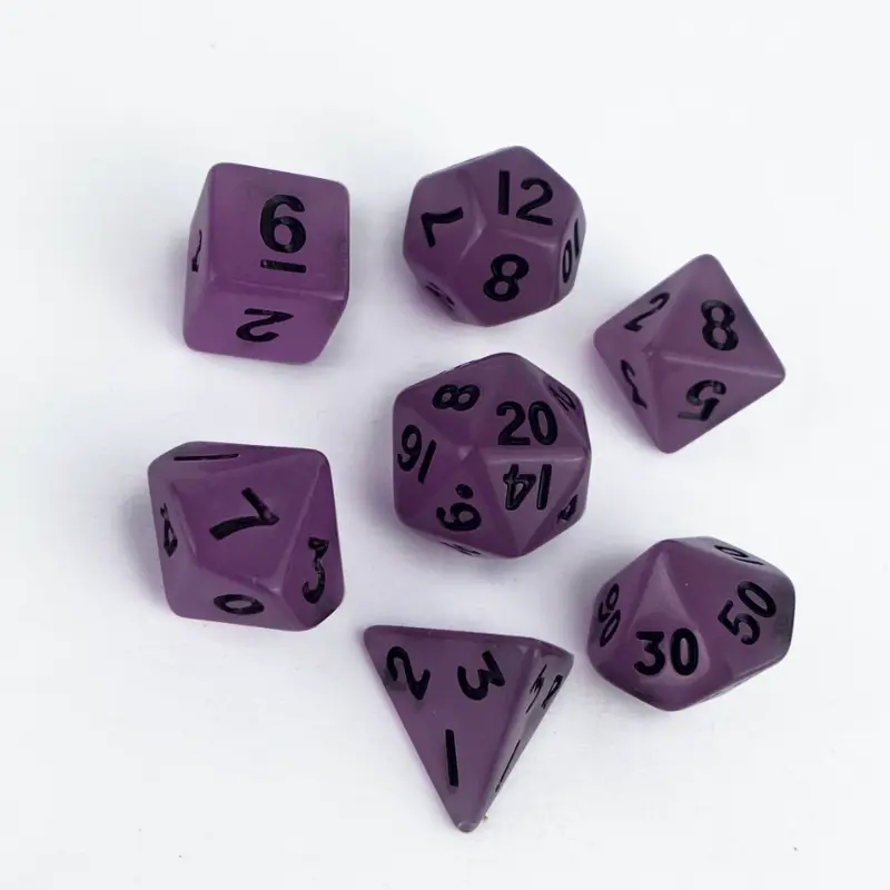 7Pcs/set Night Glow Acrylic Dice Running Team Board Game DND Luminous Multi Sided Dice Mini