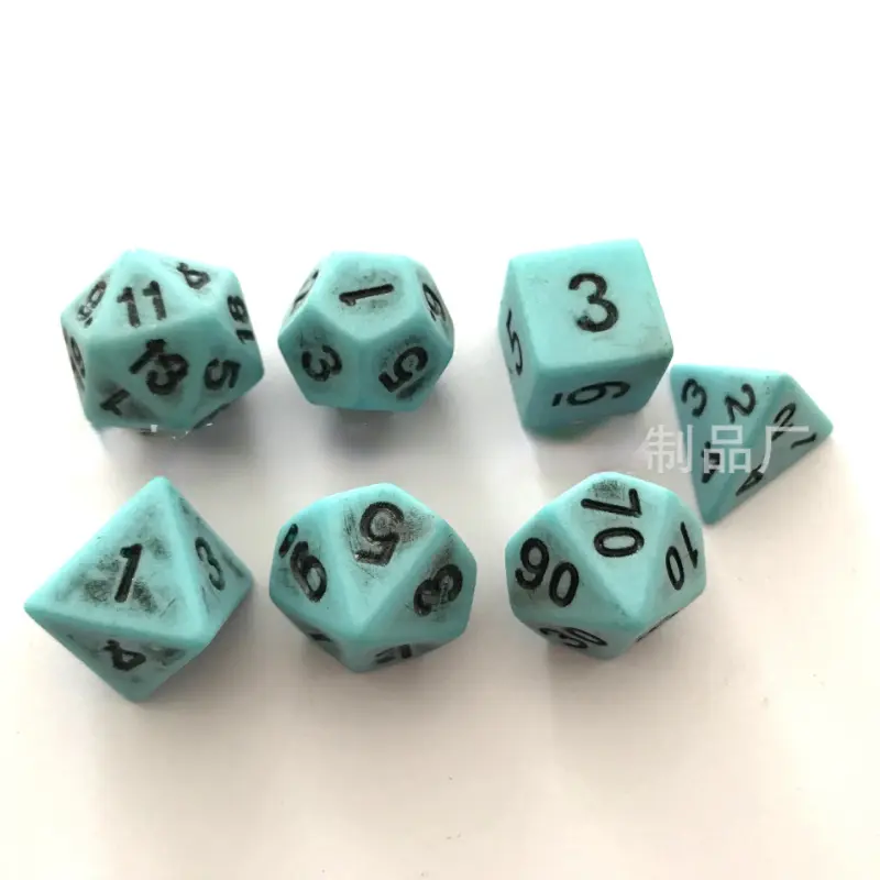 7Pcs/set Retro Imitation Multi-faceted DND D4D6D8D10D12D20 Face Running Group Board Game Dice