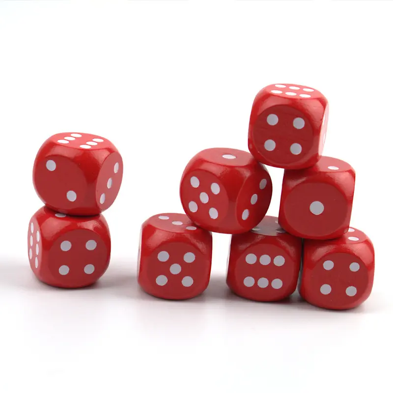 10pcs/pack Wood Dice 20mm Colorful Solid Wooden Gold Black Dot Game Rounded Dice Drinking Mahjong Dice