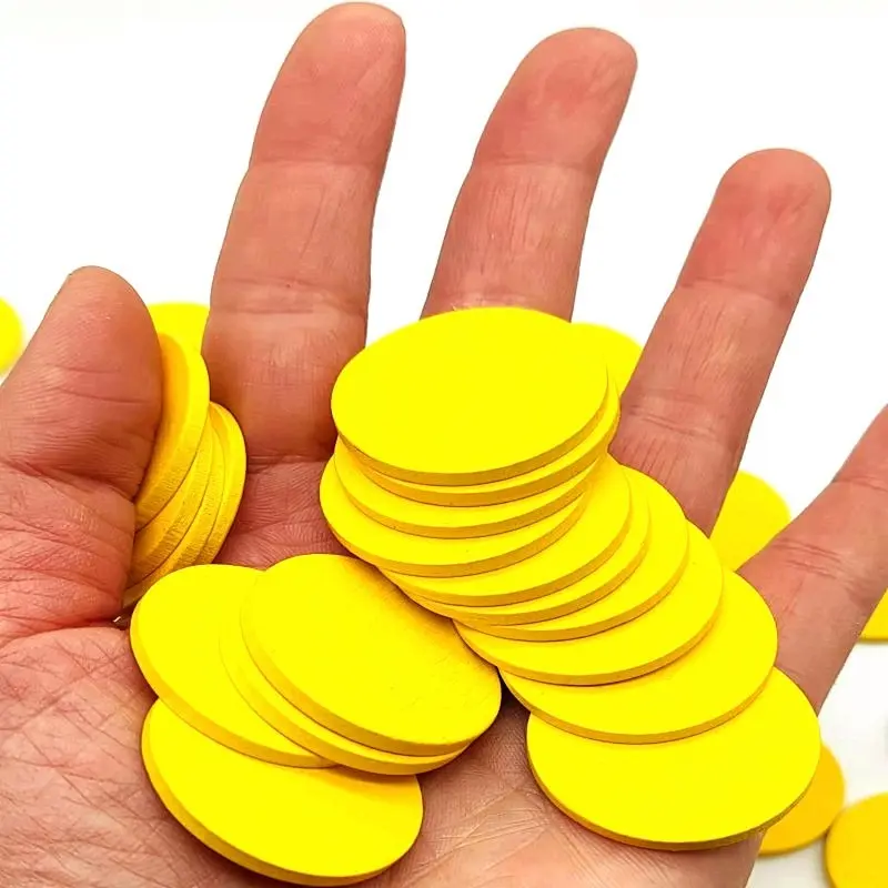 100Pcs/set Board Game Wooden Chips Coins Students Kindergarten Reward Points Coins Color Disc Game Pieces