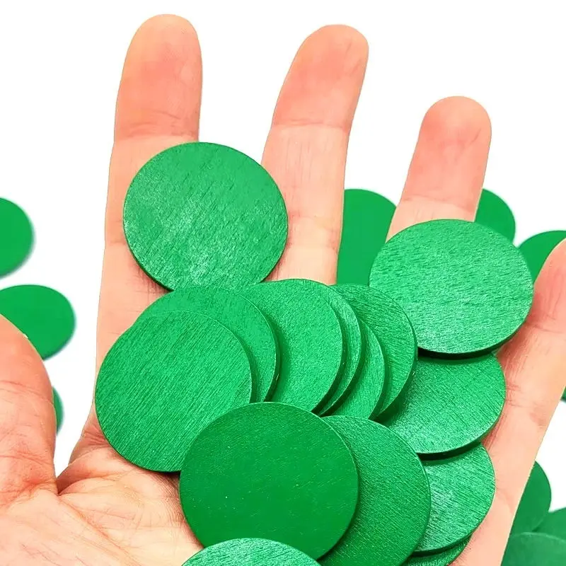100Pcs/set Board Game Wooden Chips Coins Students Kindergarten Reward Points Coins Color Disc Game Pieces