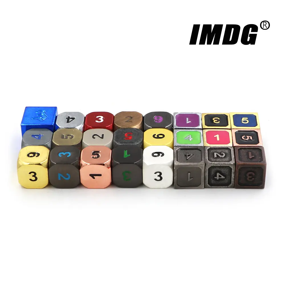 1pcs Metal Dice D6 Polyhedron RPG Dice 6-sides Accessories Cubes Carving Digital Game Dice