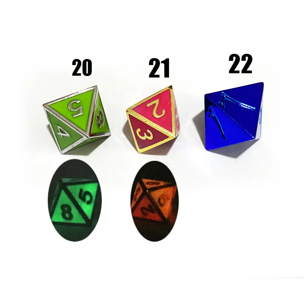 1pcs D8 Polyhedron RPG Dice 8-sides Accessories Metal Dice Cubes Colorful Digital Game Dice