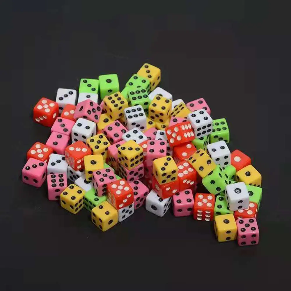1000Pcs/Pack 8mm Acrylic Square Corner Dice White Colors Mahjong Jigsaw Cubes Puzzle Mini Game Dice