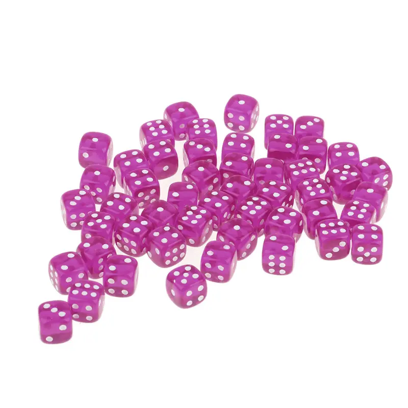 20pcs/pack Colors Acrylic Dice 12mm Transparent Round Corner High Quality Boutique Dots Game Dice