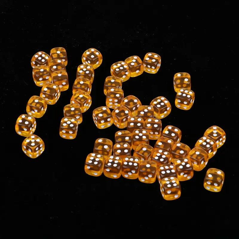 20pcs/pack Colors Acrylic Dice 12mm Transparent Round Corner High Quality Boutique Dots Game Dice