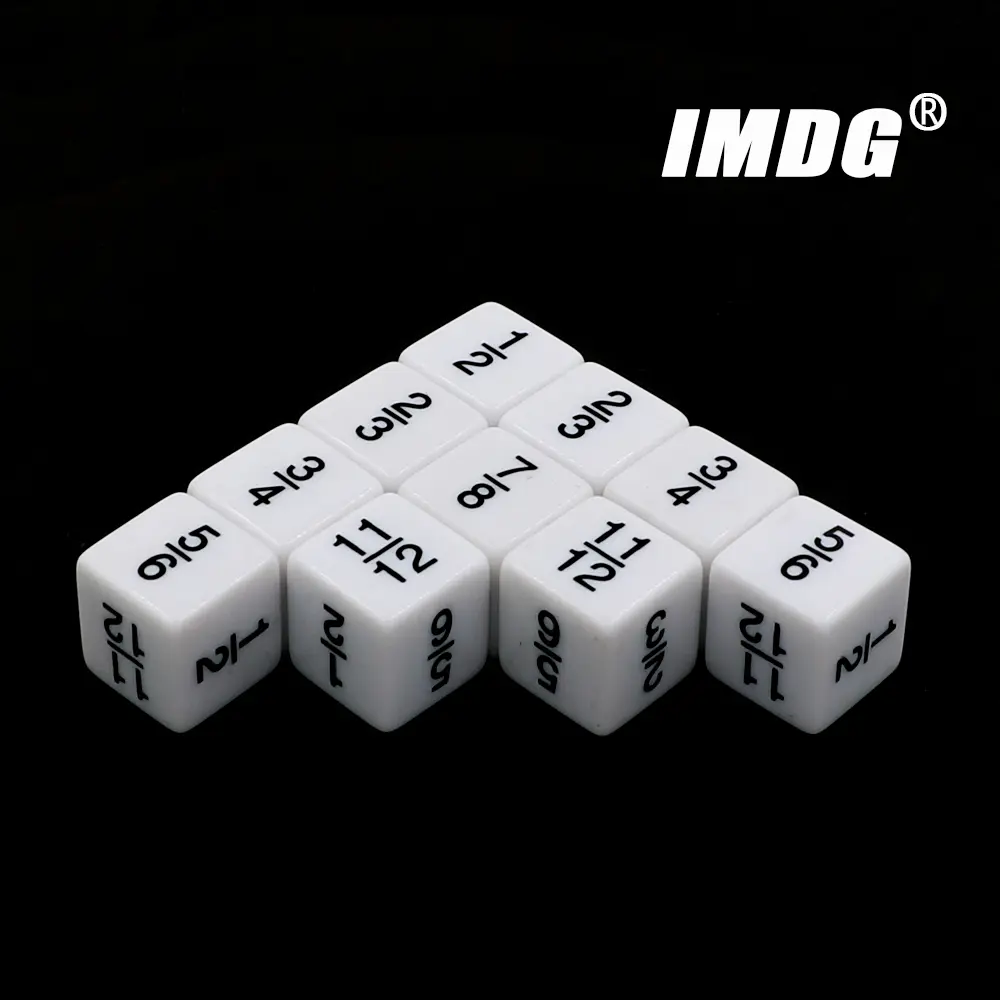 10pcs/Pack Acrylic Fraction Dice Symbol Auxiliary Teaching Tool Add Subtract Multiply Divide Mathematical Arithmetic Cube