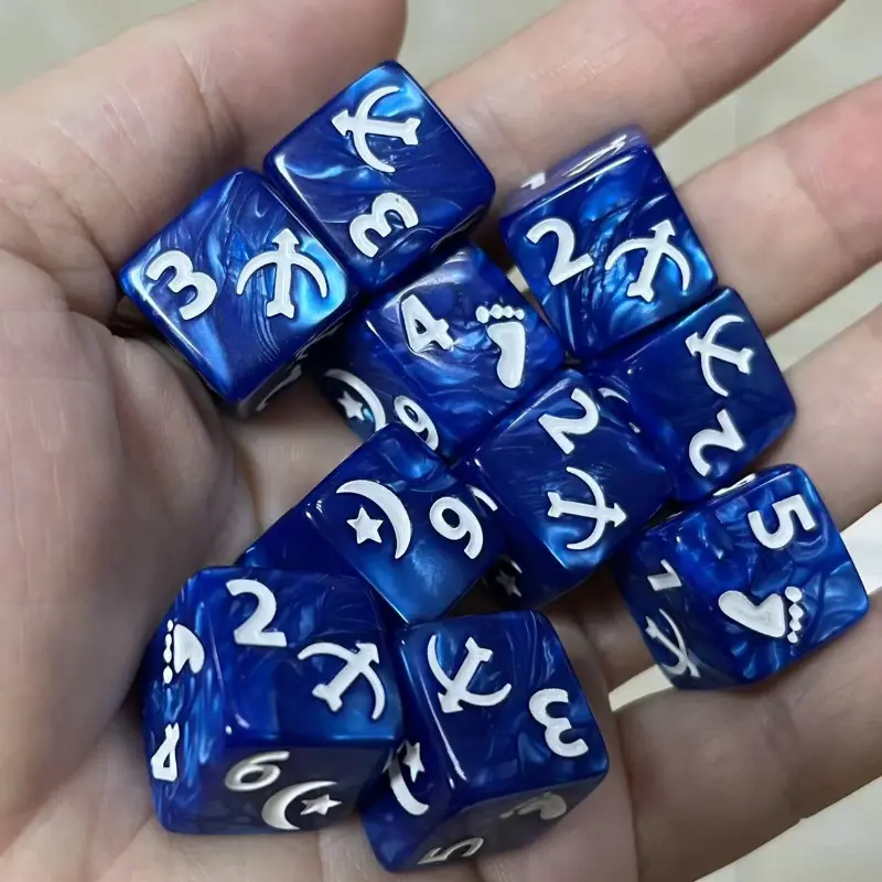 10Pcs/set New Foreign Trade Table Game Dice 16MM Pattern Suit Dice