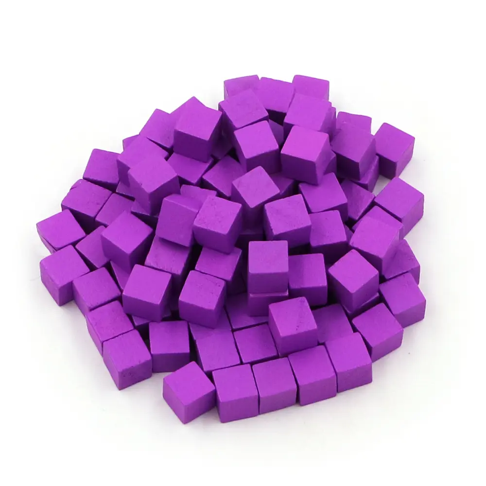 100pcs/set Wood Cubes Blocks Blank Dice DIY Tokens New Products 10mm Square Corner Color Board Game Cubes Early Education