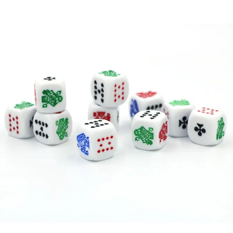10pcs/pack Acrylic Carving Dice 16mm Tooth Yellow White #16 Round Corner High Quality Boutique Poker Dice