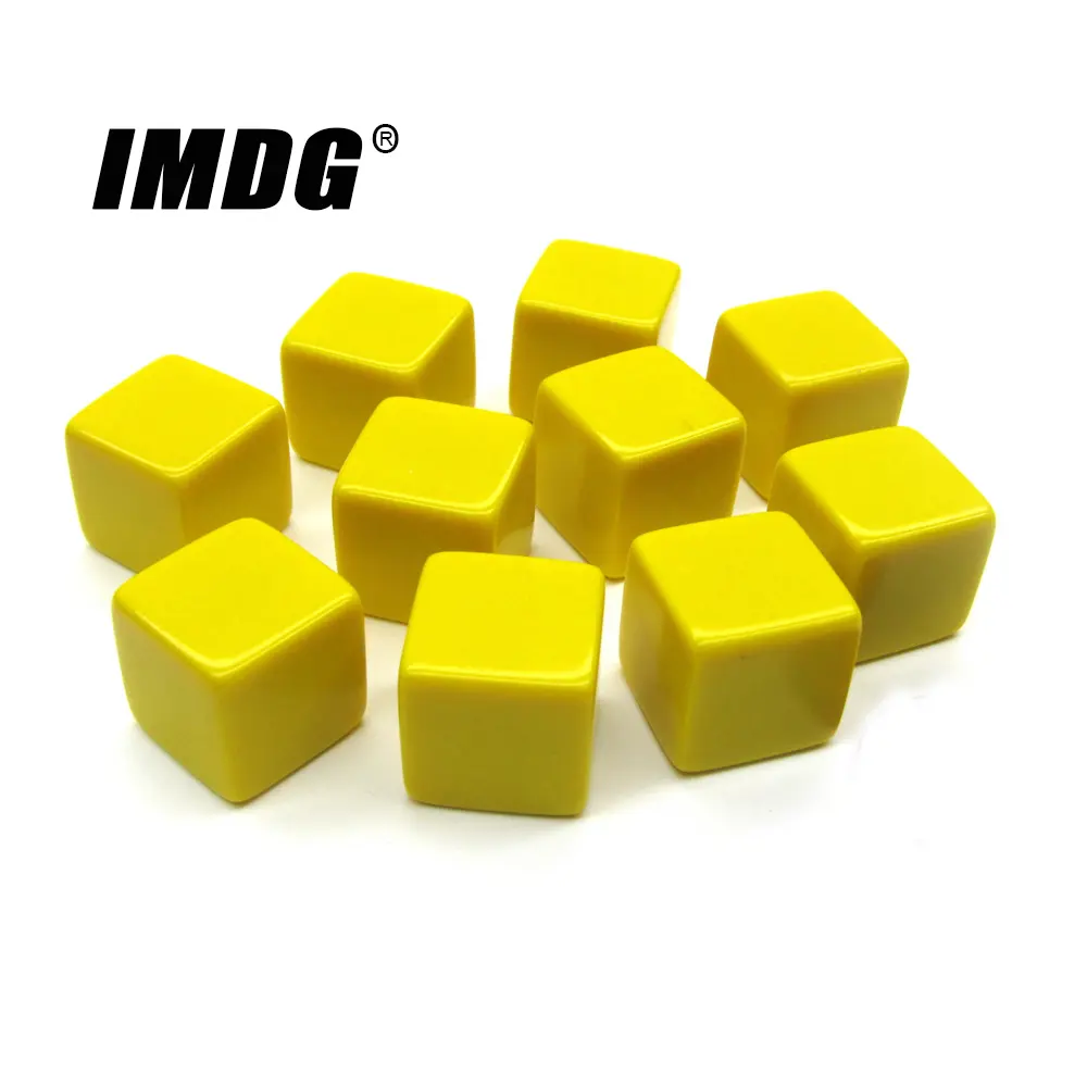 100pcs New Acrylic 16mm Multicolor Blank Dice #16 Teaching Props Game Accessories Mathematical Tools Square Corner
