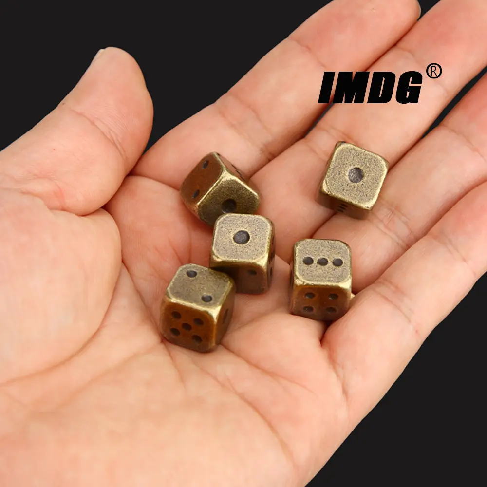 5Pcs/pack Metal #13 Bronze Dice Gold Silver Dice KTV Bar Entertainment Supplies Fun Dice