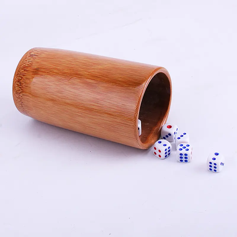 New Household High-end Creative Bamboo Dice Cup Sieve Cup Distribution Dice Bar Ktv Shake Color Dice Straight Cylinder