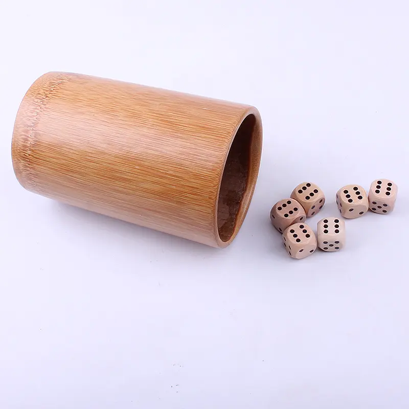 New Household High-end Creative Bamboo Dice Cup Sieve Cup Distribution Dice Bar Ktv Shake Color Dice Straight Cylinder