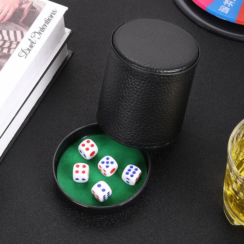1Pcs Velvet Silencer Leather Sieve Cup Dice Set Bar Silent Sieve Cup with Base Dice Cup Dice