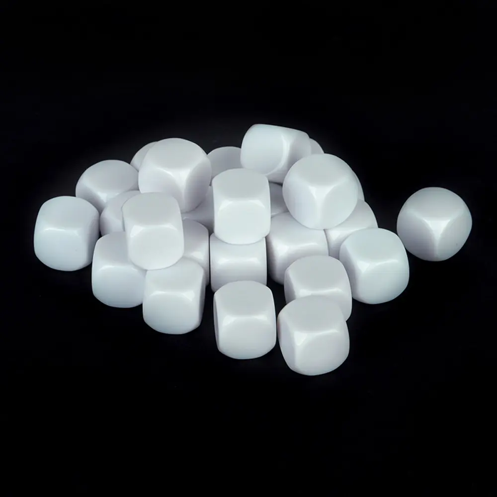 100pcs New Acrylic 16mm Multicolor Blank Dice #16 Teaching Props Game Accessories Mathematical Tools Rounded Corner