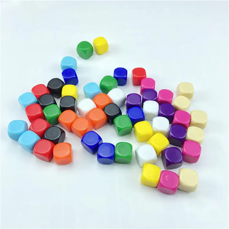 10pcs/set 16mm Dice Round Corner Board Game Acrylic Hexahedron Blank Dice Color Creative Fun DIY Dice
