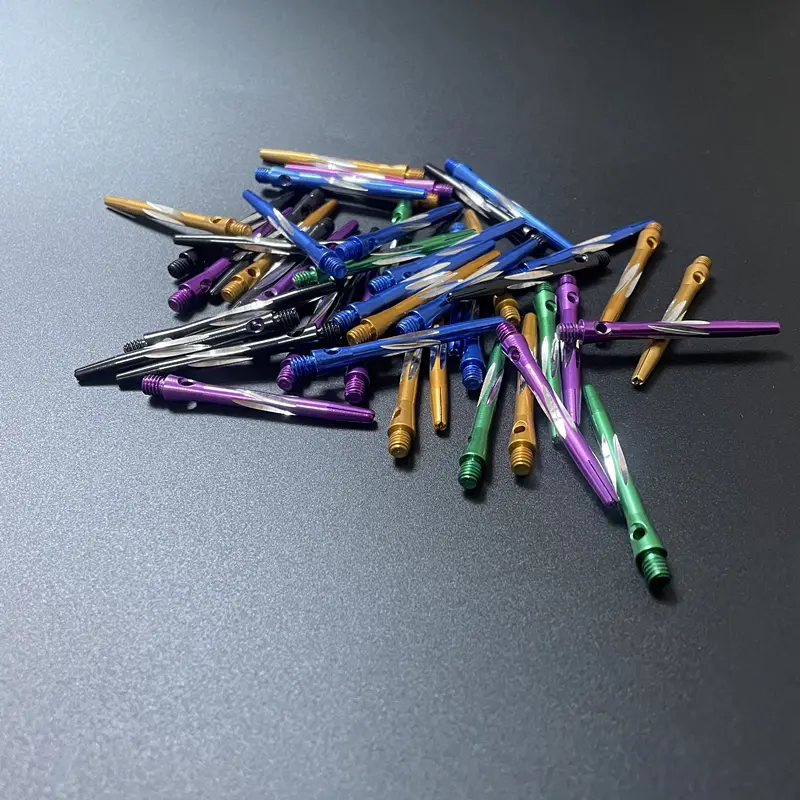New 12pcs Carved shape high-grade metal dart aluminum rod color carved line set 5 color selection of entertainment accessories