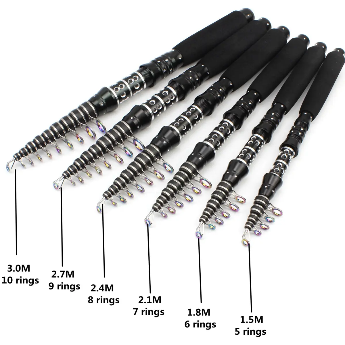 Ultra short and ultra hard carbon fiber fishing rod with portable telescopic design 1.8-3.0M and large handle fishing rod