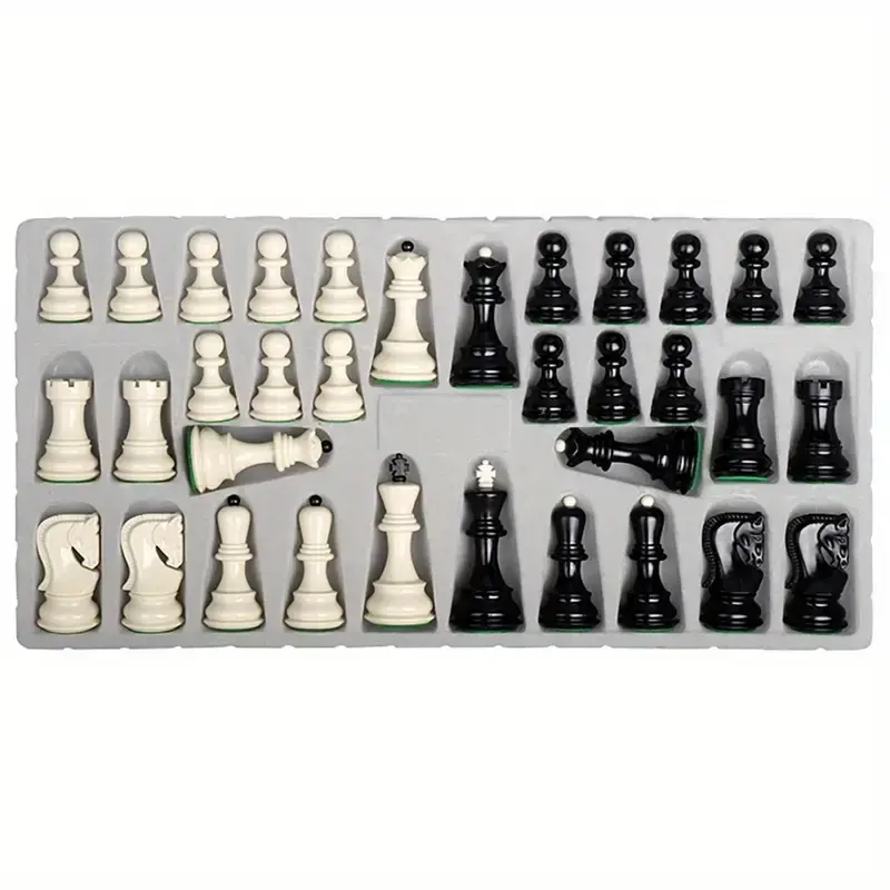 New large 48cm/19inch folding chess set with a special design for the enhanced pieces and made of PVC material, is an ideal gift