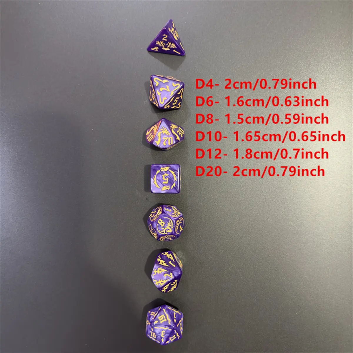 7pcs/set Of New Pattern DND Dice Set D4 D6 D8 D10 D12 D20 Multi-sided Dice For TRPG Dungeons & Dragons Board Game High Quality