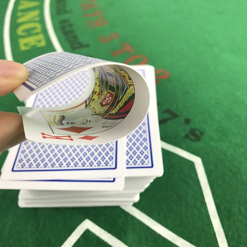 Baccarat Texas Hold'em Plastic Playing Cards Waterproof Frosting Poker Red and Blue Bridge Game 2.28*3.46 inch Yernea