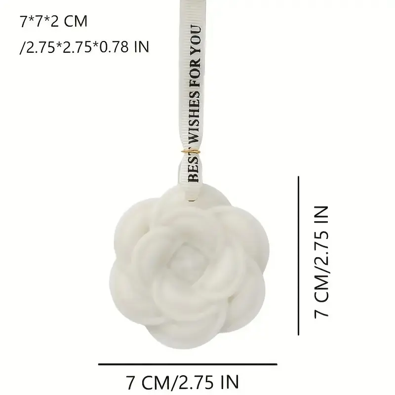 Camellia fragrance Beautiful White Flower Hanging Air Freshener Perfume Lasting Solid Fragrance Aromatherapy Wax Piece Wedding