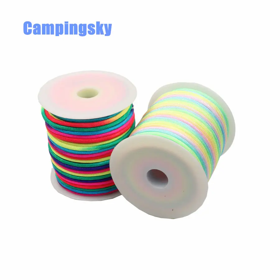 CAMPINGSKY Rainbow Paracord 100 Feet Nylon Parachute Cord Lanyard Rope Outdoor Climbing Camping