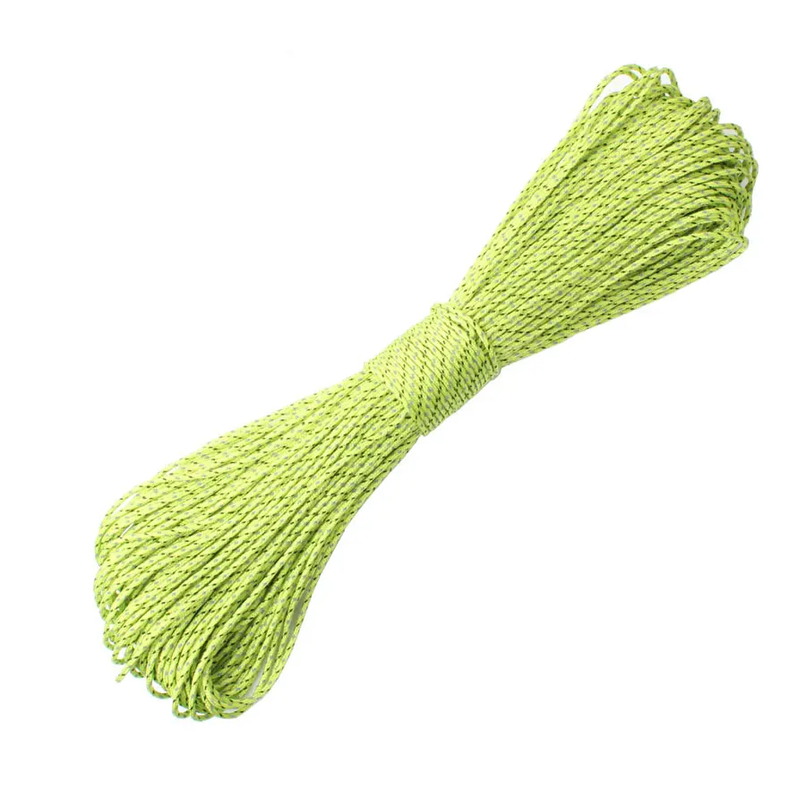 CAMPINGSKY Paracord 2mm Reflective Rope 3 Strand Core Outdoor Camping Cord Parachute Cord Lanyard Tent Multifunction
