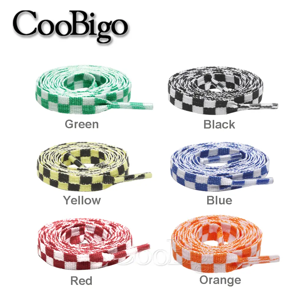 1 Pair Grid Shoe Lace Shoelaces for Canvas Sneakers Lacing Accessories  Checkered Printing 1.2m
