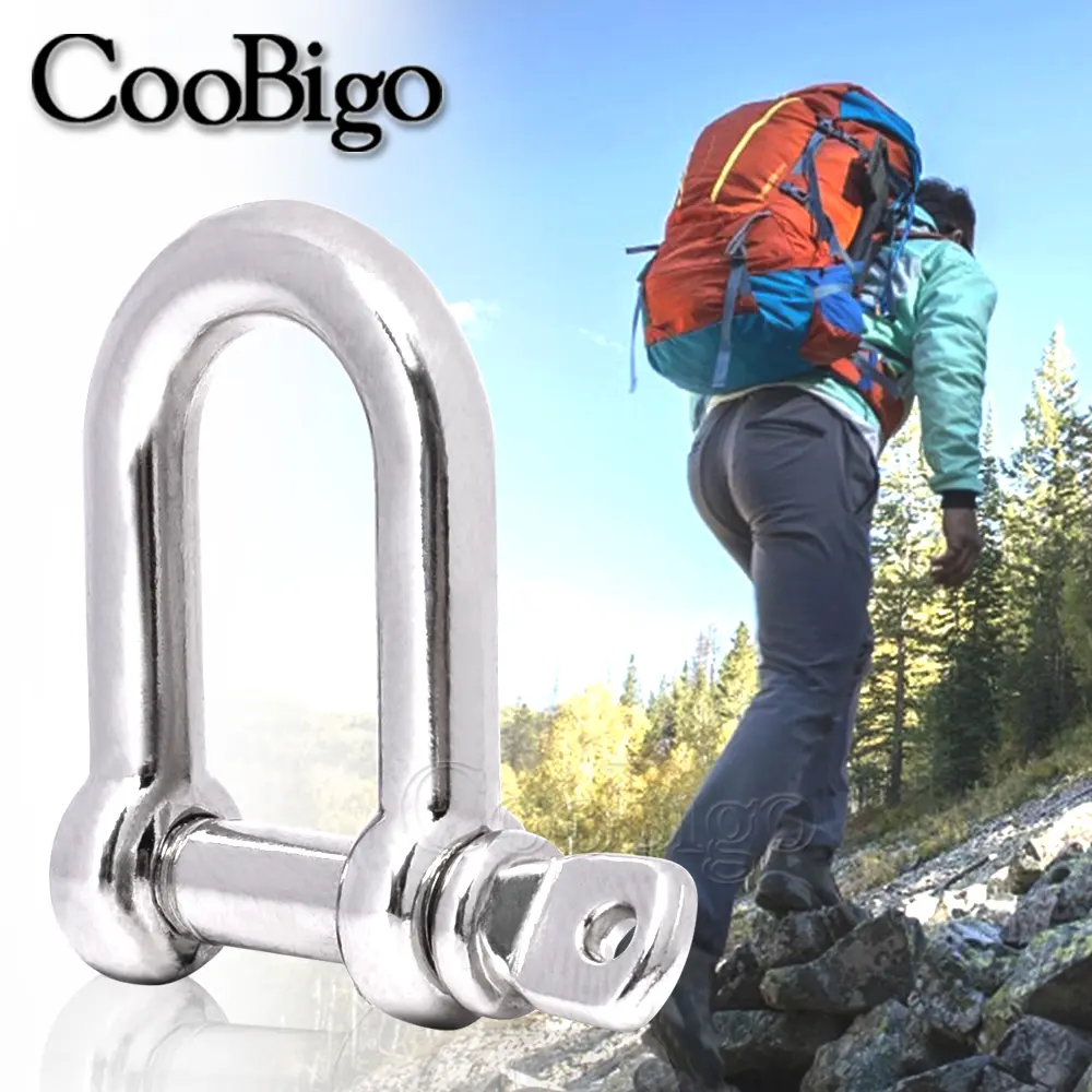 5pcs M5 Screw Pin D Bow Anchor Shackle Parachute Cord Metal 550 Paracord Bracelet Adjustable Outdoor Camping Hiking Kits