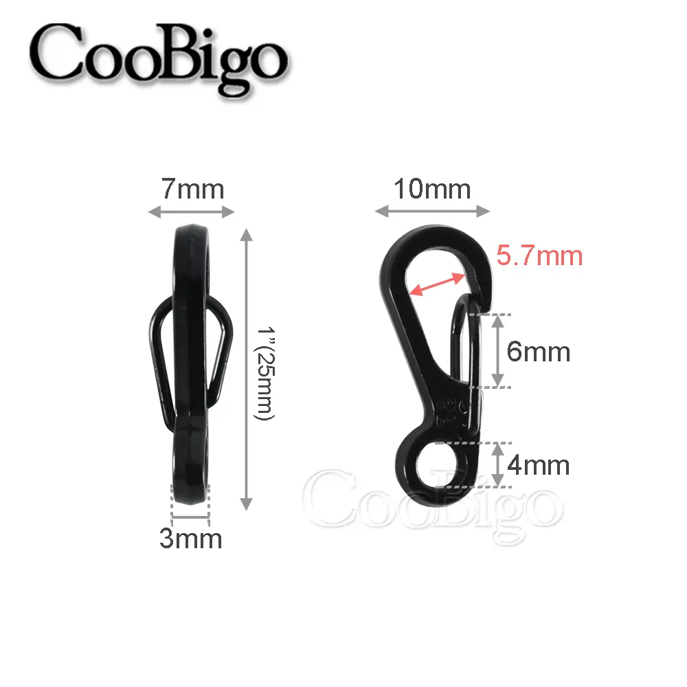 5pcs Metal Snap Hook Clip Spring Buckle Carabiner Clasps Keychain Paracord Bracelet Outdoor Camping Backpack DIY Accessories