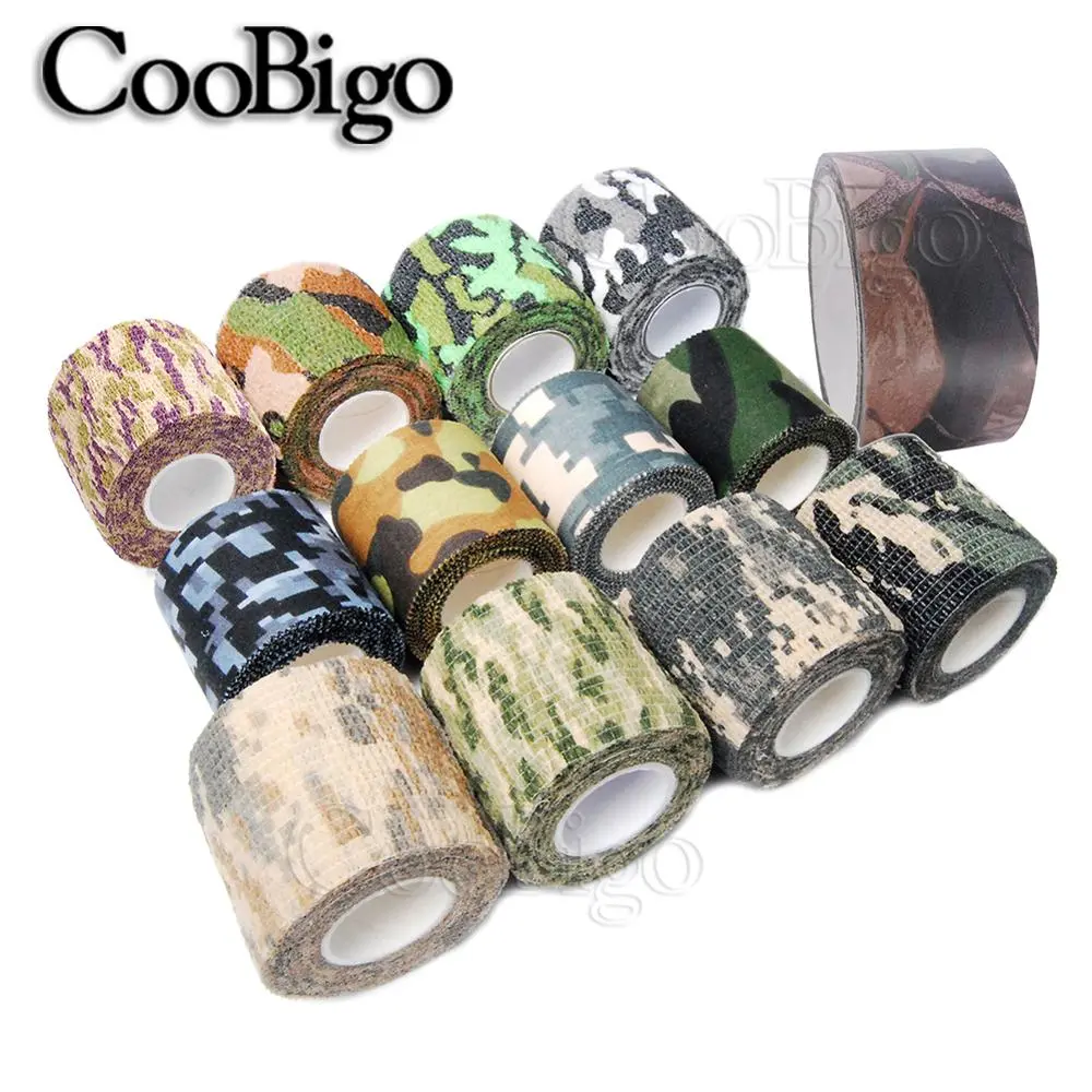 Camouflage Elastic Wrap Tape Outdoor Hunt Disguise Elastoplast Self Adhesive Waterproof Tape Hike Camp Knee Finger Ankle Protect