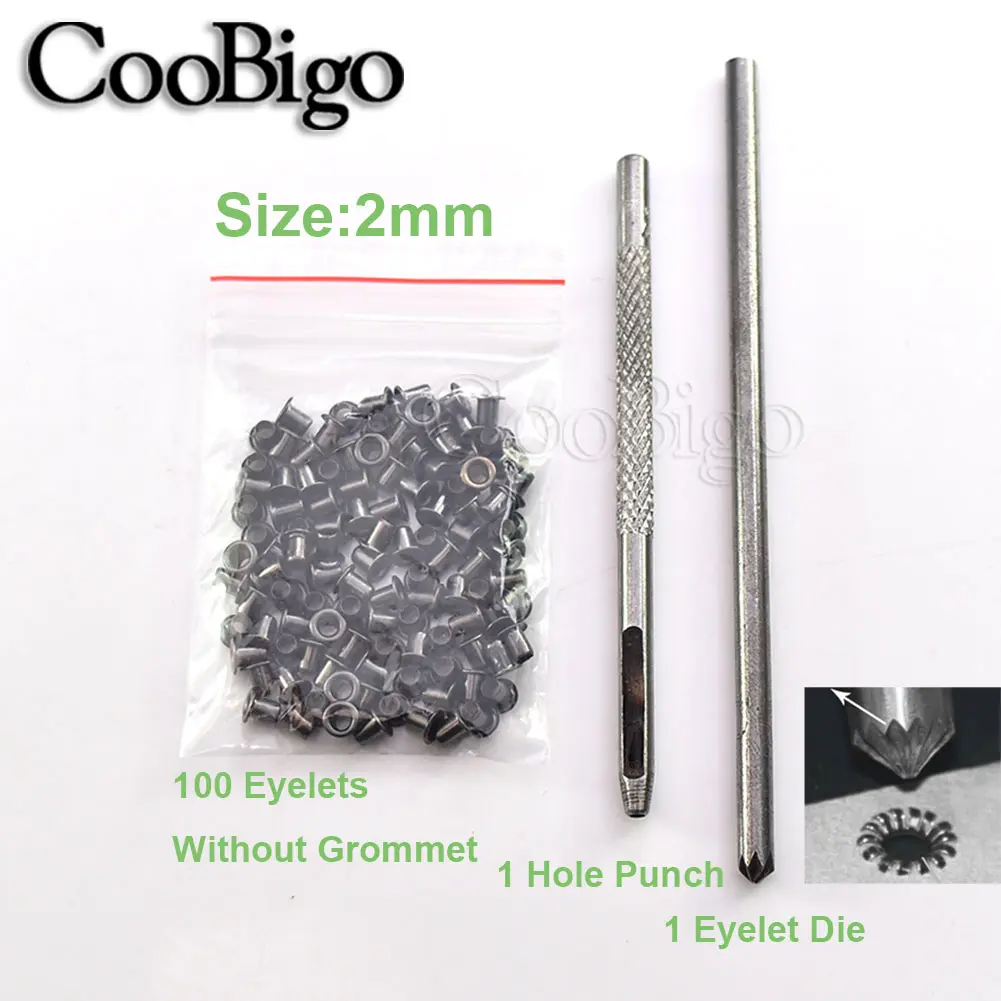 200sets Metal Eyelets Grommet with Hole Punch Tool Leather Craft Outdoor Awning Tent Hat Shoes Belt Accessories 2mm-17mm