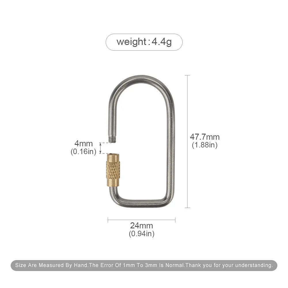 Brass/Titanium Alloy Buckle Keychain Hanging Buckles Portable Lightweight Outdoor Camping Tool